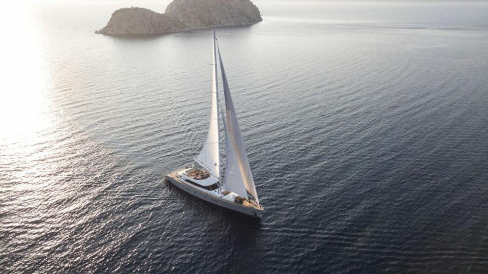 Aerial view of the luxury motorsailer All about u 2 image 3