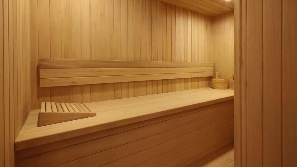 Luxury motorsailer Moss's sauna.