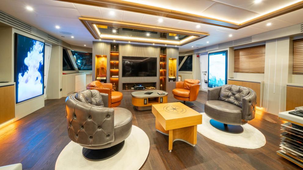 Spacious saloon of luxury yacht North Wind image 2