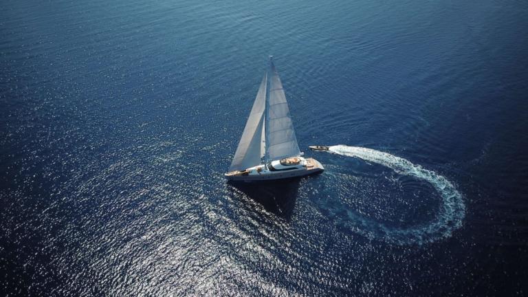 Aerial view of the luxury motorsailer All about u 2 image 4