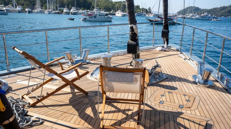 Foredeck area of luxury yacht North Wind image 1
