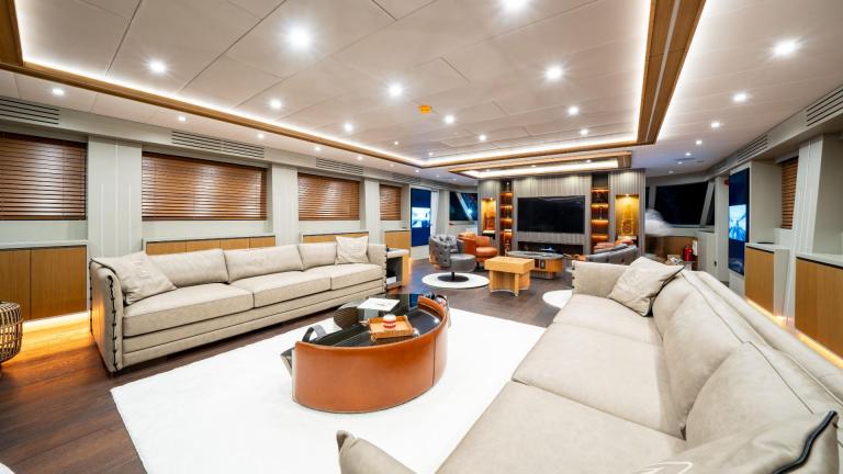 Spacious saloon of luxury yacht North Wind image 1