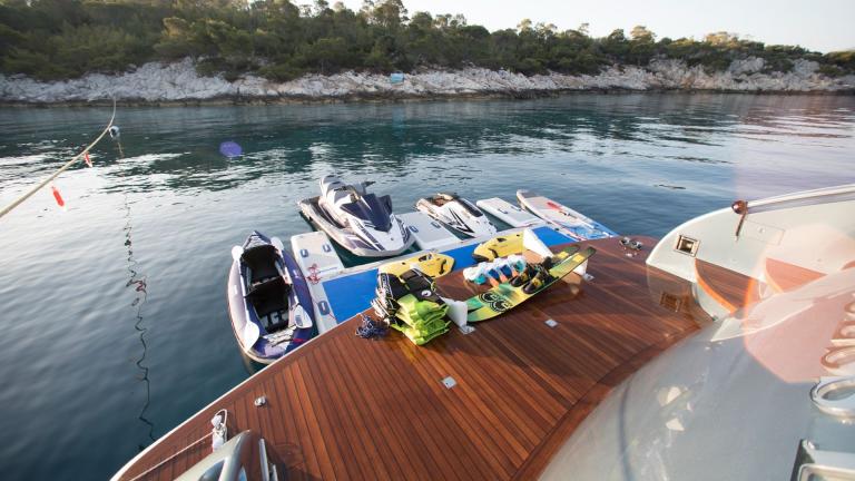 Water toys from the luxury motor yacht Princess L