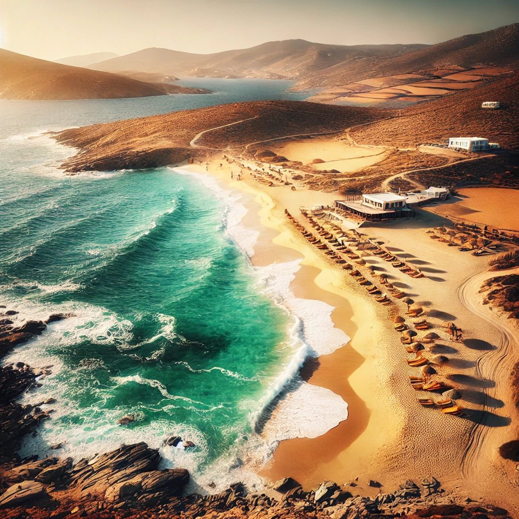 Erleben Sie die paradiesischen Strände von Ios mit goldenem Sand, türkisfarbenem Wasser und einer atemberaubenden Küstenlandschaft. Ideal für Erholung und Strandabenteue