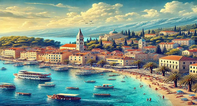 Coastal view of Croatia with historic towns, clear waters, and scenic beaches, capturing the charm of this unforgettable destination