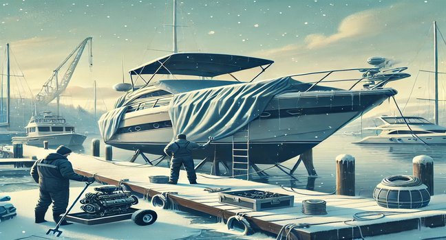 Yachtwartung im Winter - Aufgaben wie Abdeckung, Motorinspektion und Reinigung für optimale Pflege in der Nebensaison