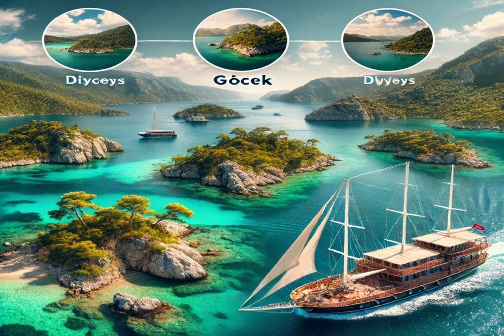 Entdecken Sie fünf wunderschöne Reiseziele, die Sie von Göcek aus mit einer Gulet erreichen können, und erleben Sie die Schönheit der türkischen Küste