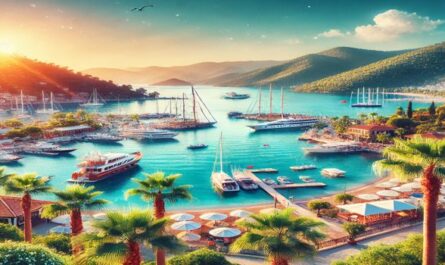 Eine malerische Darstellung von Marmaris, die die Schönheit der Ägäis zeigt und den perfekten Marmaris Urlaub mit einer beeindruckenden Marina und Yachten hervorhebt