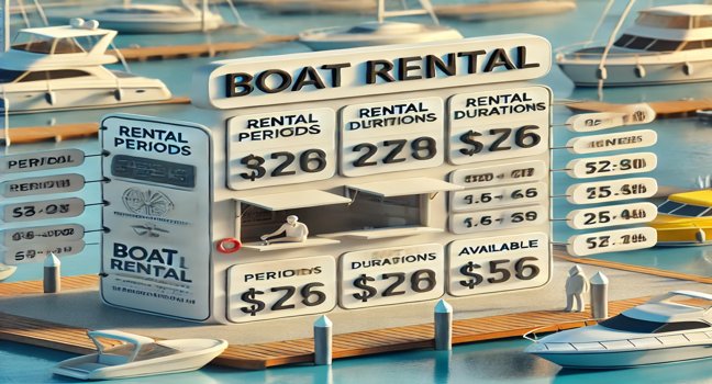 Explore flexible boat rental options with clear pricing for different durations. Find the ideal rental period to suit your boating needs at the marina