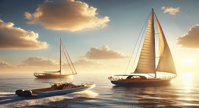 Dive into the beauty of the open sea with serene boating scenes. Experience the joy and peace of sailing on calm waters