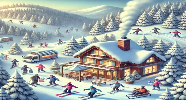 Enjoy the magic of winter with activities like skiing, snowboarding, and sledding, surrounded by snowy landscapes and cozy cabins in a perfect outdoor adventure