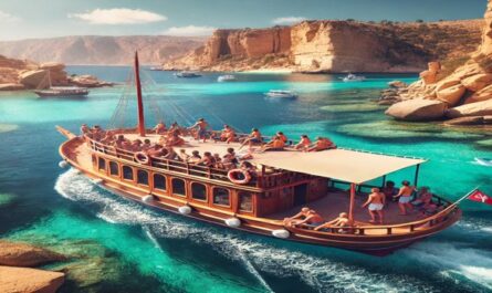 Enjoy a relaxing boat tour with stunning coastal views, clear blue waters, and picturesque cliffs, perfect for sunbathing and photography