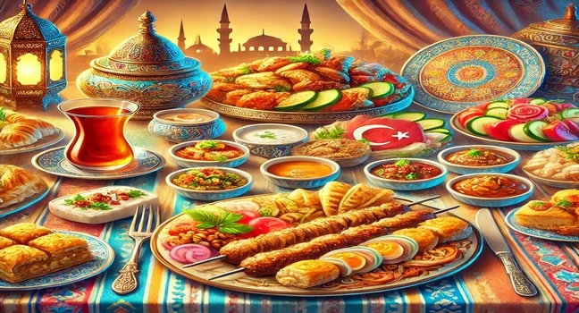 Die Vielfalt der türkischen Küche - Meze, Kebabs, Baklava und türkischer Tee in authentischer Atmosphäre