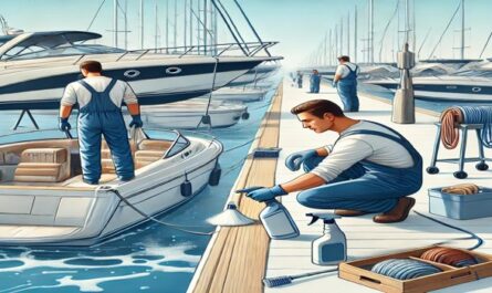 Expert boat repair and cleaning at the marina, ensuring thorough maintenance and care for every vessel