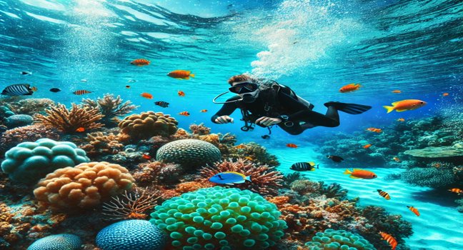 Experience the thrill of scuba diving in Turkey's clear waters, exploring vibrant coral reefs and colorful marine life for an unforgettable underwater adventure