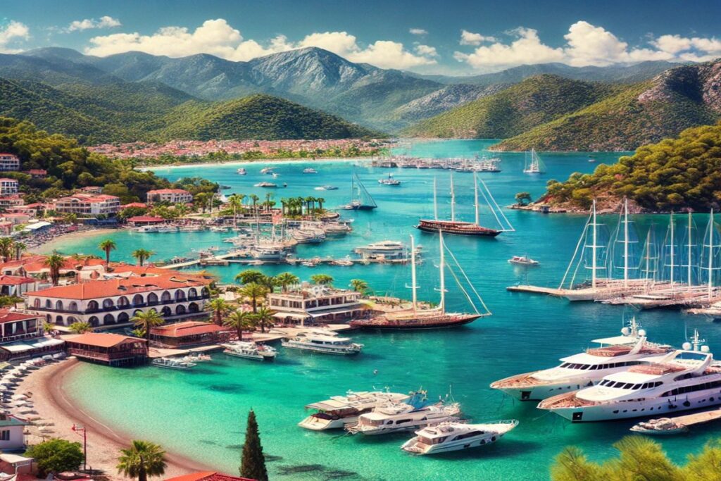 Explore Marmaris and beyond with stunning marinas, turquoise waters, and scenic coastlines surrounded by lush hills – a perfect gateway to Turkey’s coastal charm