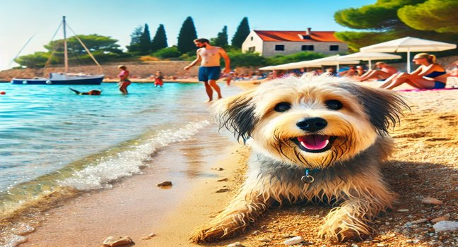 Entdecken Sie den hundefreundlichen Strand auf Kroatien Vir Strand: Ideal für Hunde und ihre Besitzer mit entspannter Atmosphäre und klarem Wasser