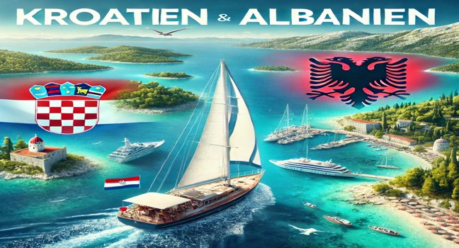 Ein Segelboot auf der Adria verbindet die Schönheit Kroatiens mit Albaniens unberührter Küste