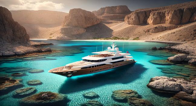 Experience boat rental luxury with a motor yacht at Anthony Quinn Bay, Rhodes. Enjoy crystal-clear waters and dramatic cliffs