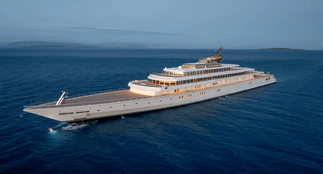Discover the elegance of luxury yacht charter at sunset with panoramic sea views