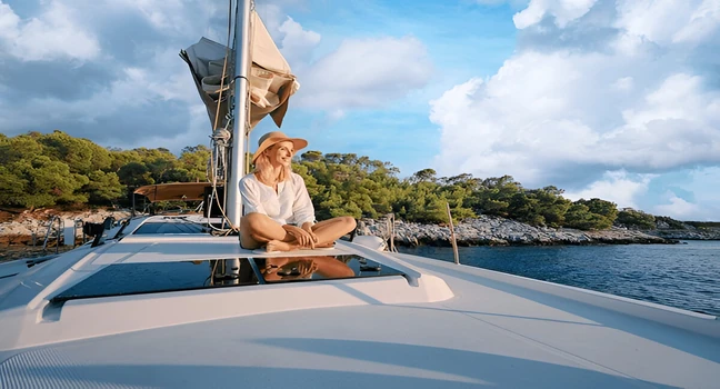 Sailing Yacht Charter in Greece with peace, island views and calm Mediterranean beauty