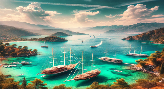 Marmaris mit Segelbooten, kristallklarem Wasser und atemberaubender Natur. Der perfekte Start für deinen Segeltörn