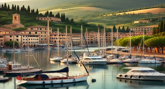 Erlebe Segeln Italien in der Toskana. Entdecke ruhige Marinas, grüne Hügel und historische Architektur für deinen perfekten Segelurlaub