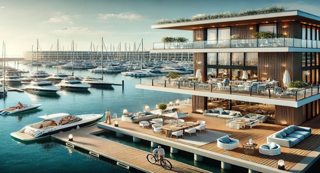 Ein Yacht Club Club bietet moderne Yachten, ein luxuriöses Clubhaus und eine exklusive Atmosphäre direkt am Wasser