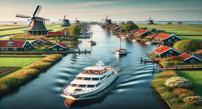 Holland begeistert mit ruhigen Wasserwegen, Windmühlen und grünen Landschaften – perfekte Bedingungen für einen unvergesslichen Yachtcharter