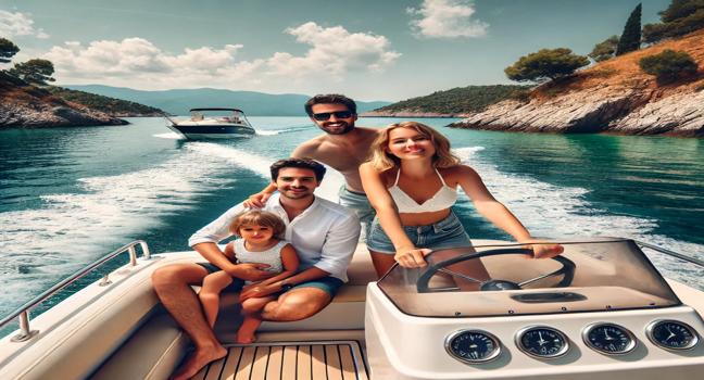 Enjoy a fun-filled family boat rental in Greece, discovering beautiful coastlines and crystal-clear waters