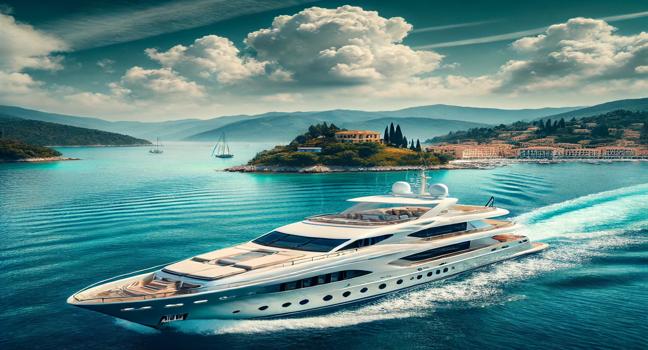 Enjoy luxurious yacht charters in Corfu, Greece, exploring scenic coastlines and charming towns