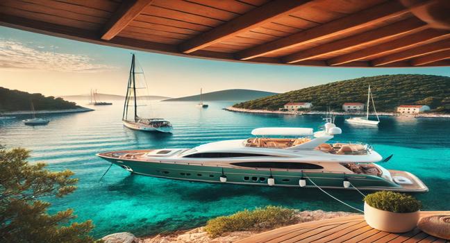 Relax on a serene yacht holiday in Croatia, waking up to peaceful turquoise waters and stunning coastal views