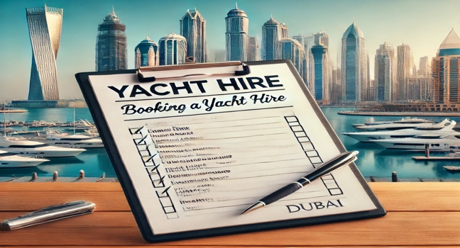 A professional checklist for booking a yacht hire in Dubai, ensuring a smooth and hassle-free experience