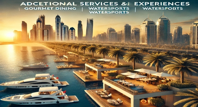 Discover exclusive services for Yacht Charter Dubai, from fine dining to watersports