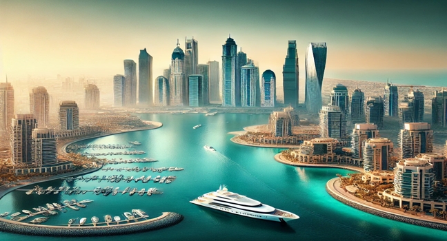 Discover Dubai’s top destinations for yacht bookings, featuring stunning skyline views