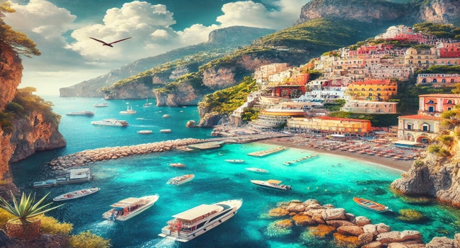 Explore the best destinations accessible by boat from Sorrento, with stunning coastal views