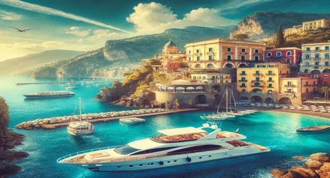 Enjoy a charter boat experience in Sorrento, Italy, with breathtaking coastal scenery