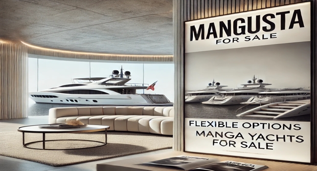 Discover various flexible options for purchasing Mangusta yachts in a luxurious setting