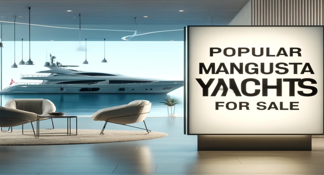 Explore a selection of popular Mangusta yachts for sale in a luxurious setting