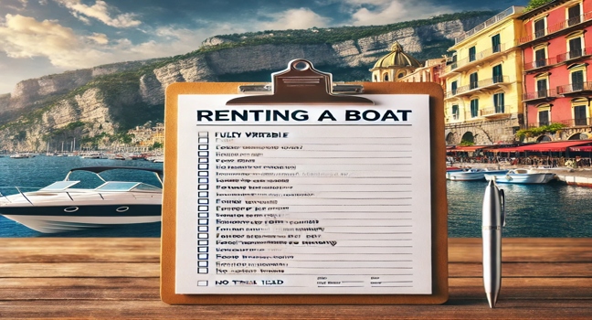 A professional guide with essential tips for renting a boat in Sorrento, Italy