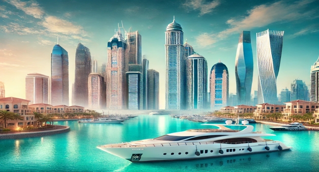 Experience luxury yacht booking in Dubai with stunning waterfront views