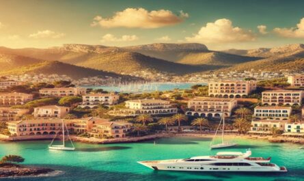 A scenic coastal view in Mallorca with clear waters and lush hills, ideal for yacht charters