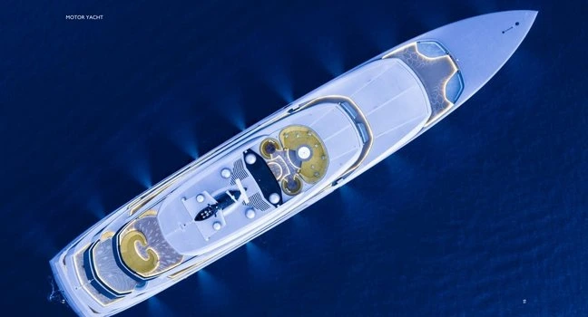 Luftaufnahme der Aviva Yacht – 98-Meter-Superyacht mit hohem Preis, exklusiver Ausstattung und stetig wachsender Wertentwicklung.