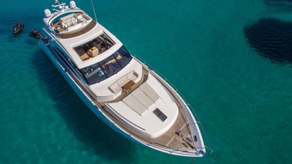 Top view of the luxury motor yacht Via