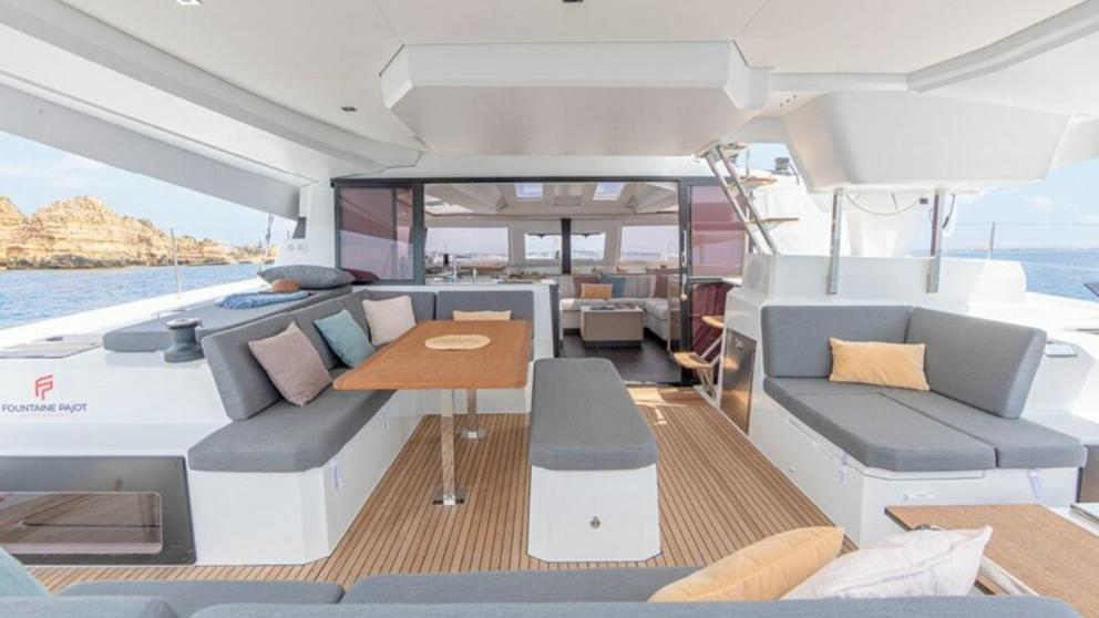 The interior of the luxury catamaran Milly2