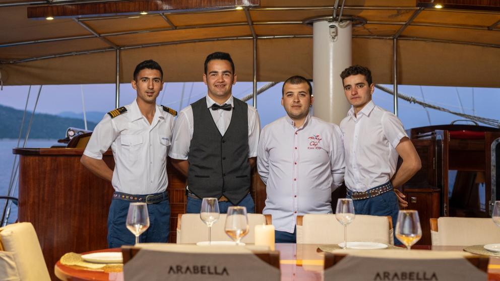 Well-trained staff is always at the service of guests gulets Arabella