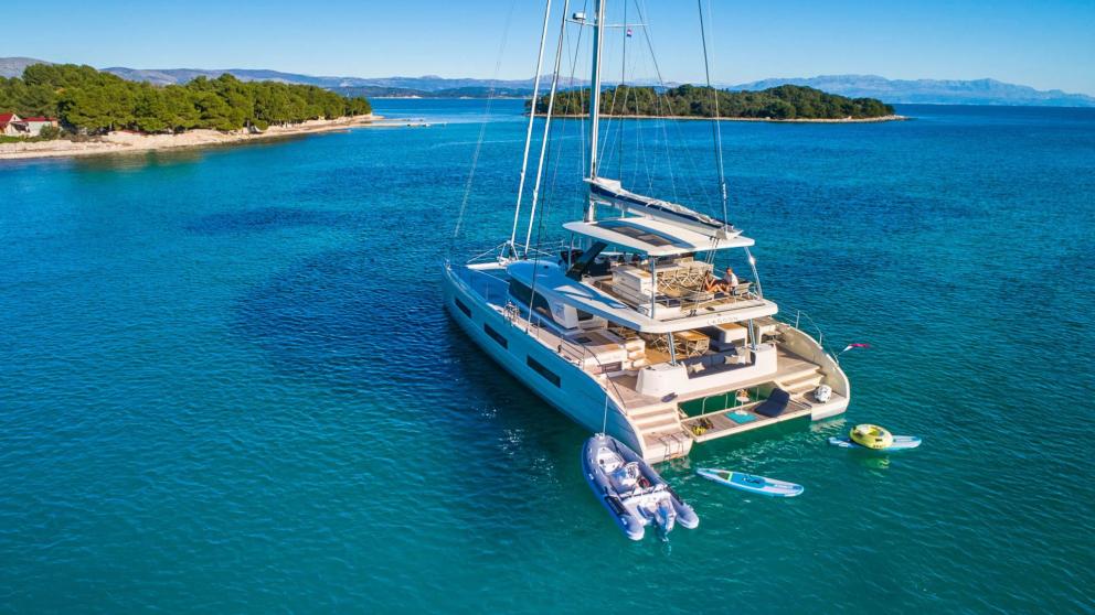 Exterior view of the luxury catamaran Amada Mia image 6