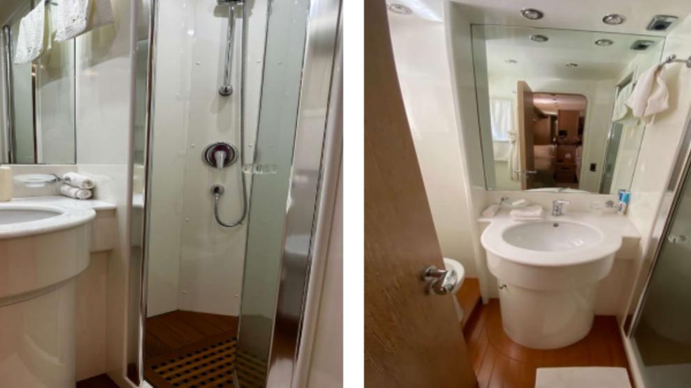 Guest restroom of luxury motor yacht Boram