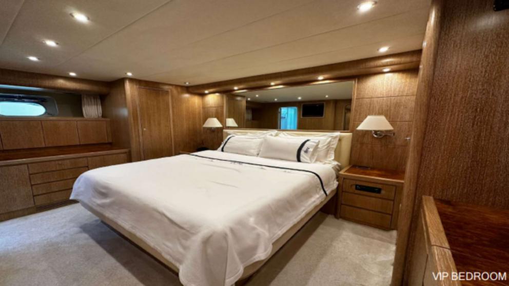 Spacious VIP cabin of luxury motor yacht Boram