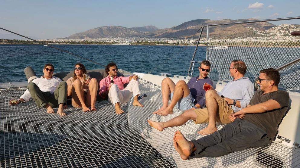 Day tour with friends on catamaran Alimos